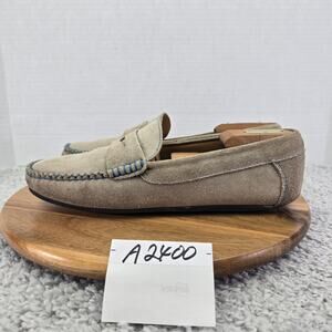 Alan Payne Mens 9 Gray Suede Casual Business Office Daily Driving Penny Loafer